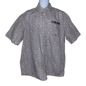 Rare Roper Dodge Ram Rodeo Series Mens Shirt XXL Purple Paisley Button Front